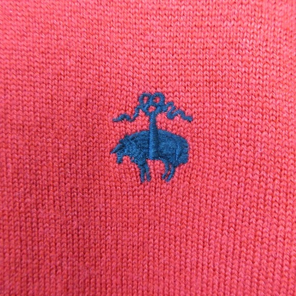 Brooks Brothers 1/4 Zip Pullover Sweater Men XL Red Extra Fine Merino Wool 446 - Picture 6 of 11